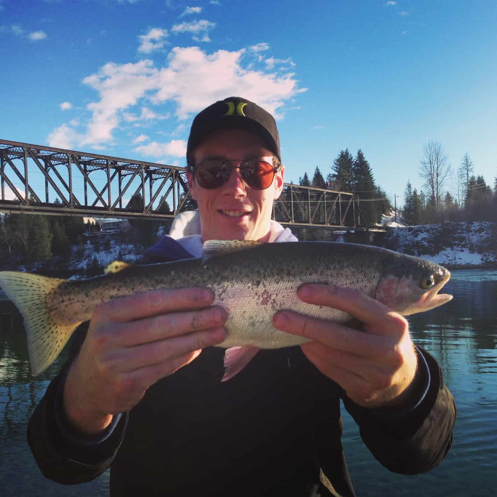 Winter Fishing for Rainbow Trout on the Columbia River, Castlegar BC